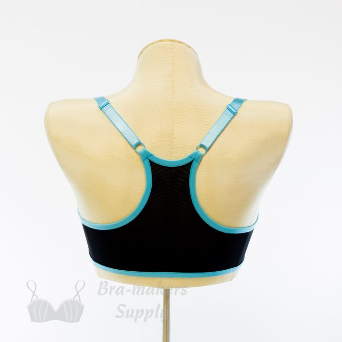 Bra-Makers Supply Bra Corset Samples Gallery turquoise black sport bra back
