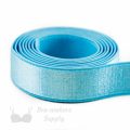 five eighths inch 16mm Strap Elastic turquoise ES-5 or five eights inch 16mm Satin Strap Elastic bachelor button Pantone 14-4522 from Bra-makers Supply Hamilton 1 metre roll shown