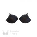 size 40 hi-cut foam bra cups swimwear cups black MH-40 anthracite Pantone 19-4007 from Bra-Makers Supply cup outside