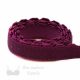three eighths inch 9 mm firm bra band elastic EB-372 black cherry or three eighths inch 9 mm plush back elastic rhododendron Pantone 19-2024 from Bra-Makers Supply 1 metre roll shown