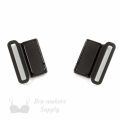 three quarters inch 18 mm metal magnetic bra clip CM-66 black or three quarters inch 18 mm magnetic bra front back fastener CM-66 anthracite Pantone 19-4007 from Bra-Makers Supply clip apart