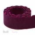 three quarters inch 19 mm firm bra band elastic EB-672 black cherry or three quarters inch 19 mm plush back elastic rhododendron Pantone 19-2024 from Bra-Makers Supply 1 metre roll shown
