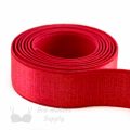 three quarters inch 19mm Strap Elastic red ES-6 or three quarters inch 19mm Satin Strap Elastic lollipop Pantone 18-1764 from Bra-makers Supply Hamilton 1 metre roll shown