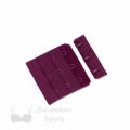3x3 bra hook and eye black cherry HS-33 or 3x3 hook and eye back closures rhododendron Pantone 19-2024 from Bra-Makers Supply front shown