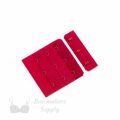 3x3 bra hook and eye red HS-33 or 3x3 hook and eye back closures lollipop Pantone 18-1765 from Bra-Makers Supply front shown
