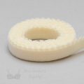 three eighths inch soft plush back elastic EB-37 ivory or 9mm bra band elastic Pantone 11-0507 winter white from Bra-Makers Supply 1 metre roll shown