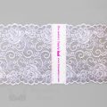 rigid laces - 6 inch - 15 cm six inch lilac floral rigid lace LT-61 53 from Bra-Makers Supply ruler shown