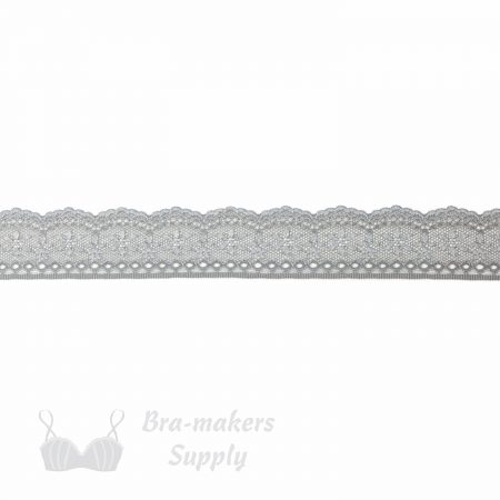stretch laces - 2 inch - 5 cm two inch gray scalloped stretch lace LS-20 90 from Bra-Makers Supply