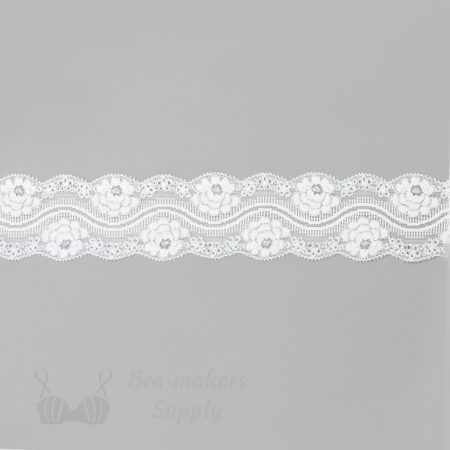 stretch laces - 2 inch - 5 cm two inch silver off-white floral stretch lace LS-22 1599 720 from Bra-Makers Supply