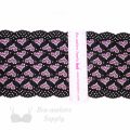 stretch laces - 5 inch - 13 cm five inch deep pink black hearts stretch lace LS-63 9841 from Bra-Makers Supply ruler shown