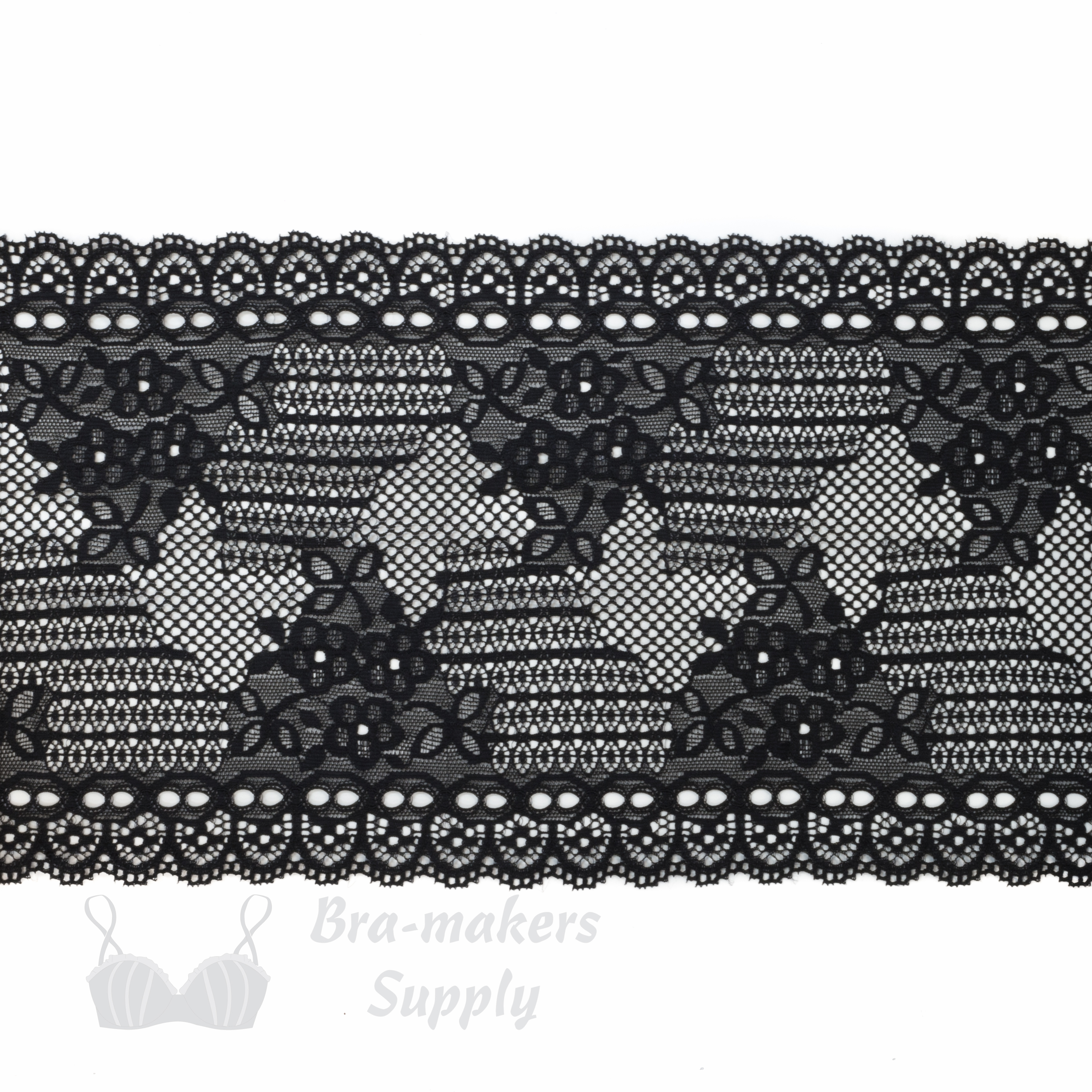The Lace Co. 3 m Black French Stretch Leavers Lace 15 cm/6 : :  Home & Kitchen