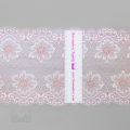 stretch laces - 6 inch - 15 cm six inch pink rose white floral stretch lace LS-63 4043 from Bra-Makers Supply ruler shown