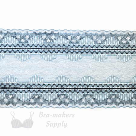 stretch laces - 6 inch - 15 cm six inch steel blue black stretch lace LS-73 6298 from Bra-Makers Supply