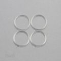 three quarters inch 19mm plastic sliders rings R-60 R PK4 clear from Bra-Makers Supply set of 4 rings shown