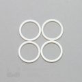 three quarters inch 19mm plastic sliders rings R-60 R PK4 dye-able white from Bra-Makers Supply set of 4 rings shown