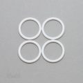 three quarters inch 19mm plastic sliders rings R-60 R PK4 white from Bra-Makers Supply set of 4 rings shown