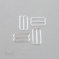three quarters inch 19mm plastic sliders rings R-60 S PK4 clear from Bra-Makers Supply set of 4 sliders shown