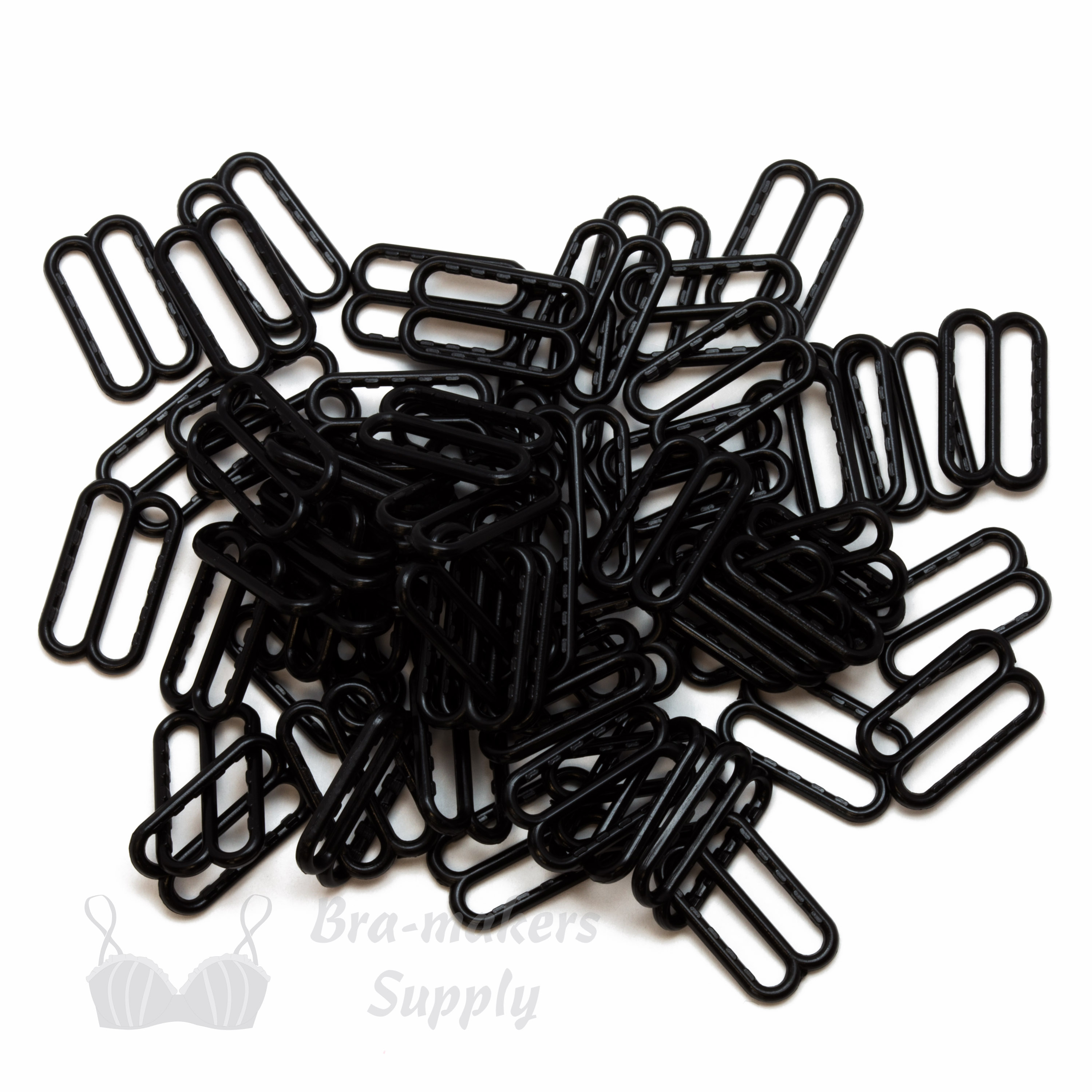 4 pair BLACK metal hooks sliders spaghetti replacement lingerie BRA straps  3/8