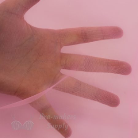 15 denier sheer nylon fabric FL-15 bubblegum pink from Bra-Makers Supply hand shown