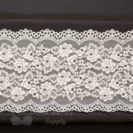 chocolate trio bra fabrics pack with taupe scalloped stretch lace KT-85-LS-50.83 from Bra-Makers Supply