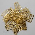 seven eighths of an inch or 22 mm Jewellery quality metal g-hooks gold silver plated GH-8200 gold from Bra-Makers Supply 100 hooks shown