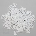 three eighths of an inch or 10 mm nylon coated metal g-hooks GH-3100 white from Bra-Makers Supply 100 hooks shown
