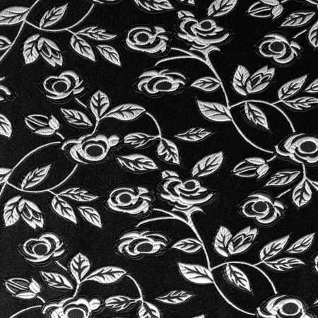 chinese brocade-silk rayon blend silver on black floral FBS-66.9899 from Bra-Makers Supply