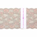 six inch pink platinum floral stretch lace LS-63.9340 from Bra-Makers Supply ruler shown