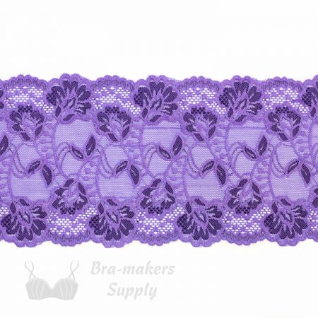 six inch purple lilac floral stretch lace LS-63.5357 from Bra-Makers Supply