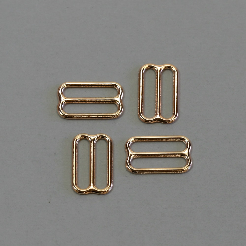 36 piece Gold Metal bra strap adjuster Tri Glide slider sliders o ring  rings 5/8