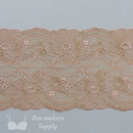 SIx Inch Blush with Gold Floral Bra-makers Supply