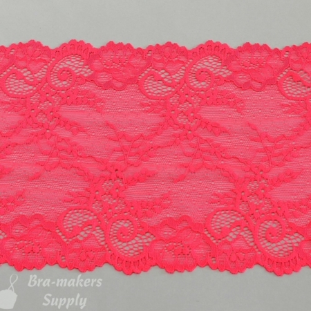 Seven Inch Neon Coral Stretch Floral Lace LS-70.37N Bra-makers supply