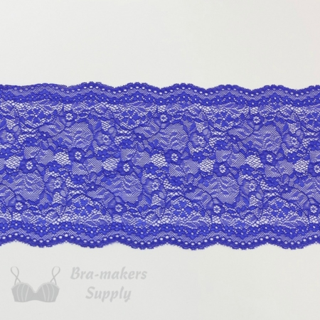 Seven Inch Royal Blue Stretch Floral Lace Bra-makers Supply