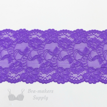 Six Inch Purple Floral Lace LS-60.571 Bra-makers supply