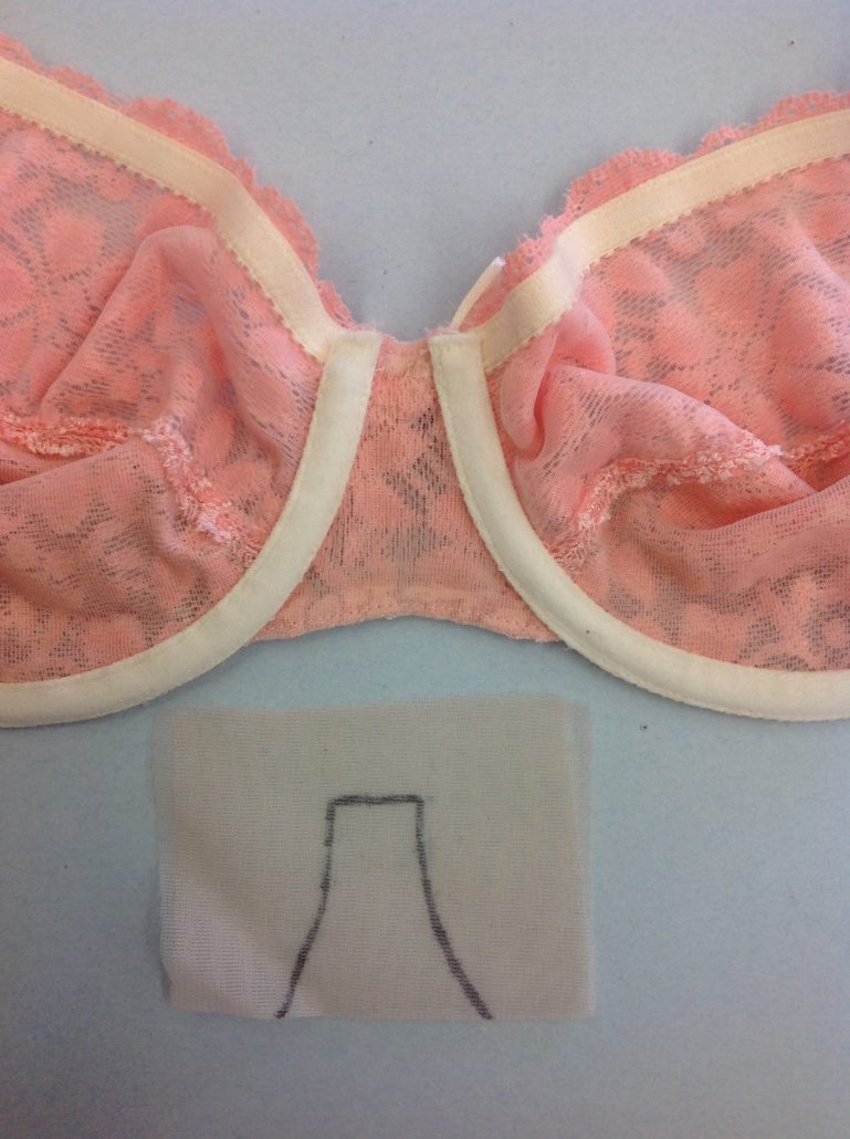 How to stabilize a stretchy velvet fabric and fix a bra cup