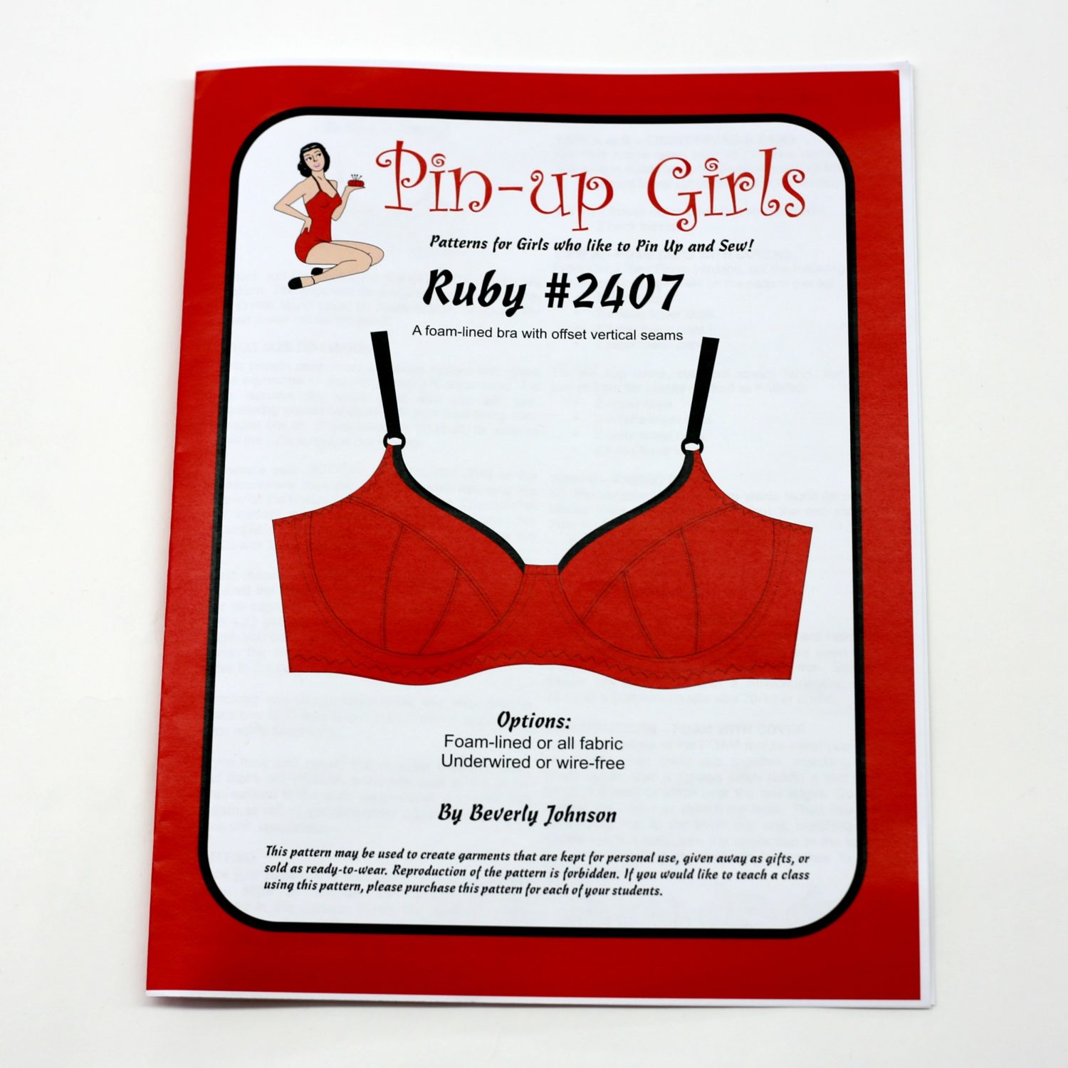 Ruby Full Band Bra Pattern - A Foam Lined Bra Pattern From Bra Makers ...