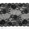 Eight Inch Black and Silver Floral Stretch Lace Bra-makers Supply