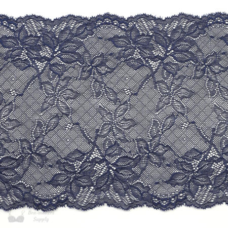 Eight Inch Navy Floral Stretch Lace Bra-makers Supply