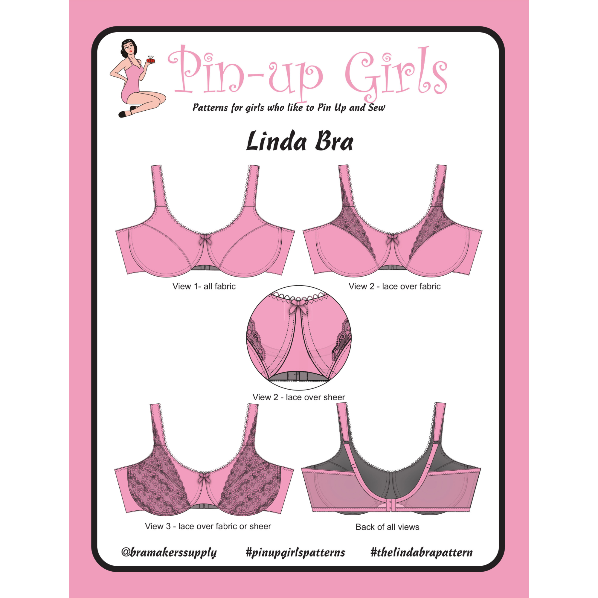 Bra Pattern: Underwire w/ Optional Lace Cup - Front Closing from  CorsetMakingSupplies.com