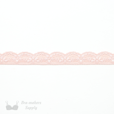 One Inch Pink Stretch Scalloped Lace Trim Bra-makers Supply