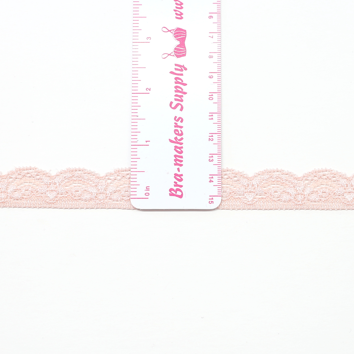 Scalloped Edge Lace Trim 10mm - Baby Pink