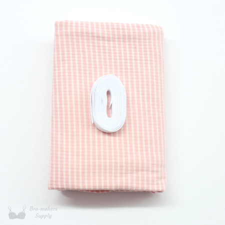 Rib Knit Stripe Rayon Panty Kit Bra-makers Supply pink_white