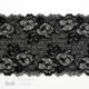 Six Inch Silver Black Border Floral Stretch Lace Bra-makers Supply