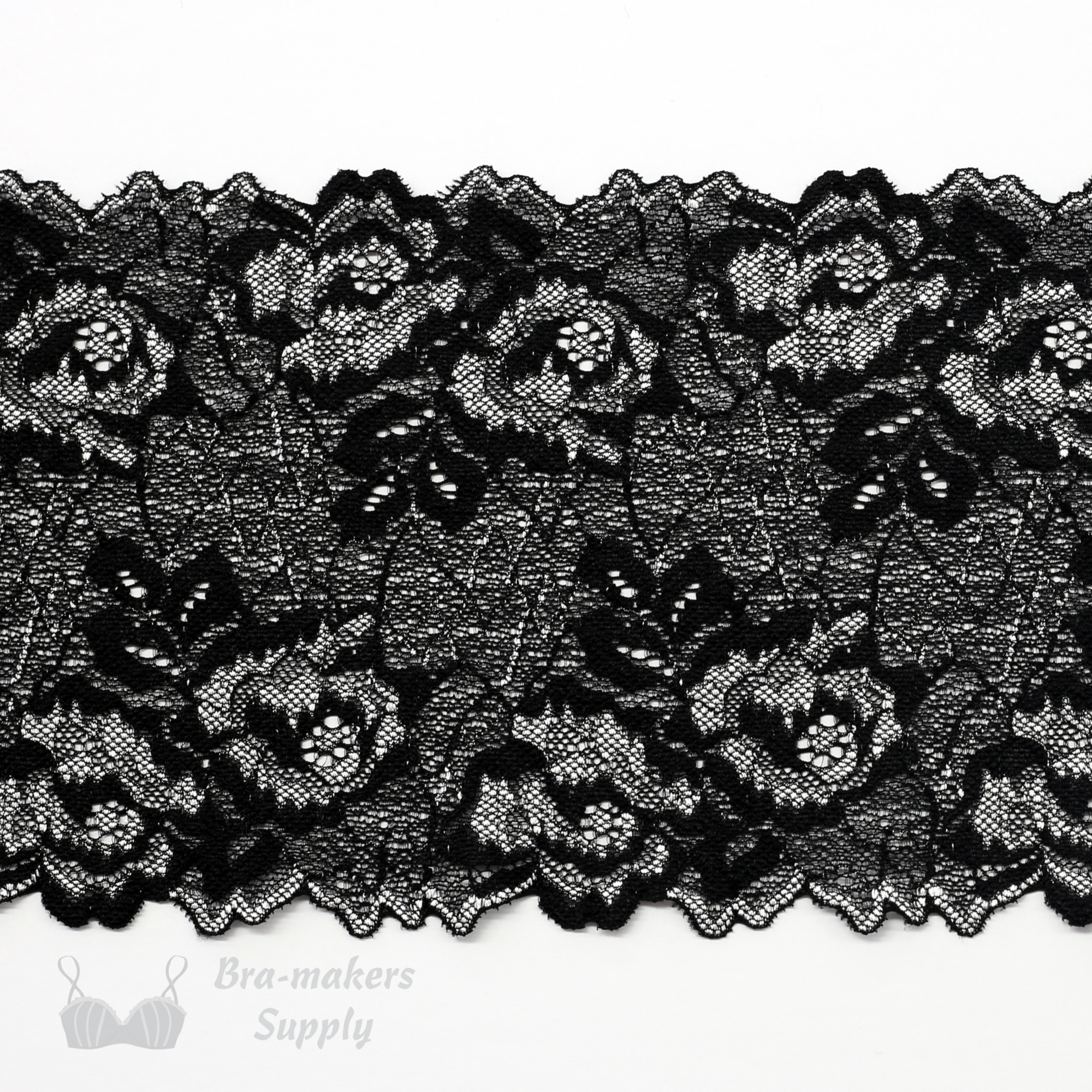 Black & Silver Lace 40mm Stretch Trim - $5.60 pm – Lush Fabrics