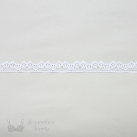 Three Quarters Inch White Stretch Lace Edging