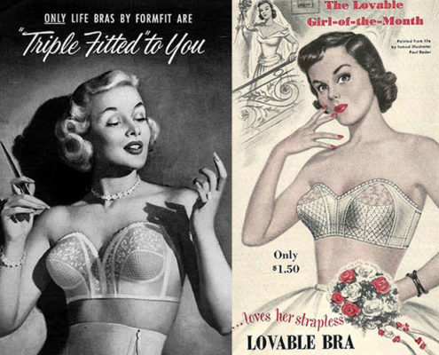 Old Photos - The Popular Underwear for Sweater Girls in 1940s and 1950s:  the Bullet Bra.